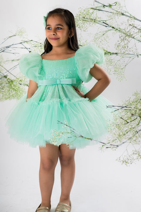 Pre-Order: Sea Green Sequins Dress
