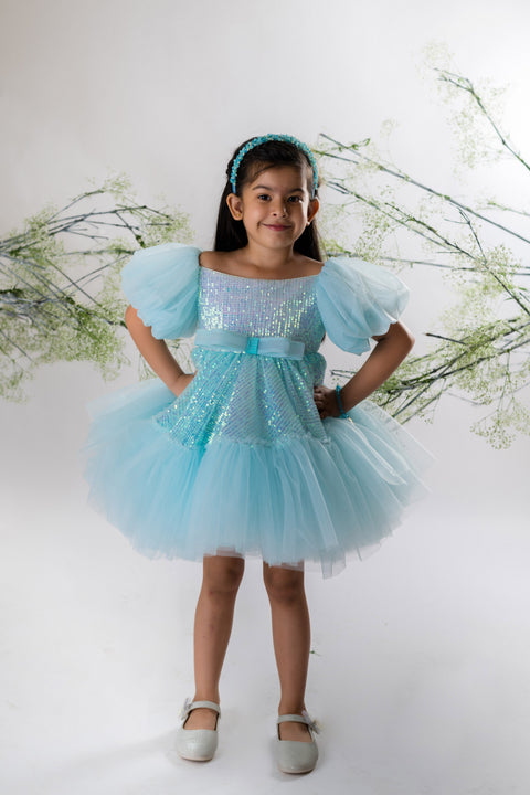 Pre-Order: Powder Blue Sequins Dress