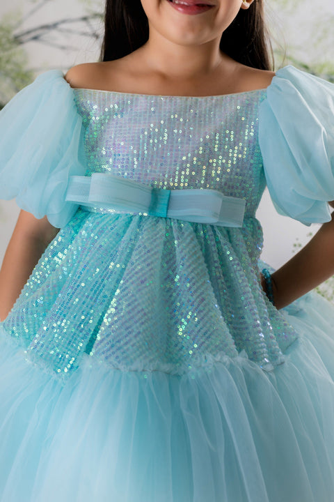Pre-Order: Powder Blue Sequins Dress