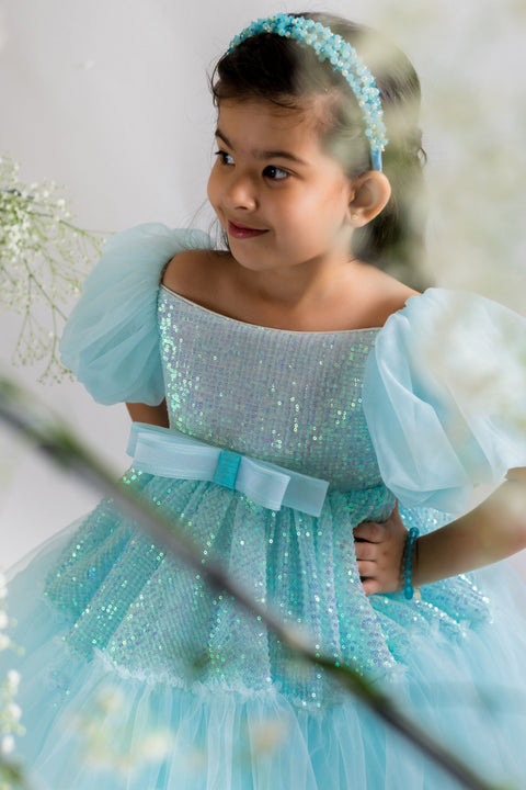 Pre-Order: Powder Blue Sequins Dress