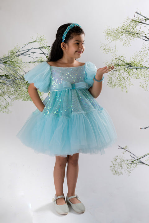 Pre-Order: Powder Blue Sequins Dress