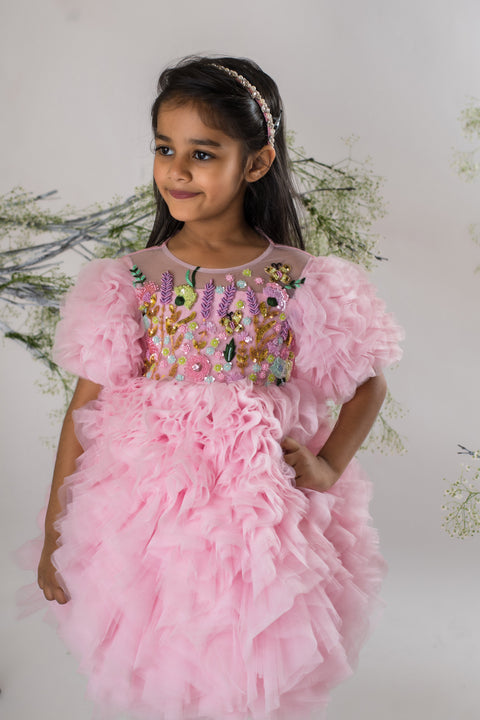Pre-Order: Embroidered Ruffle Dress
