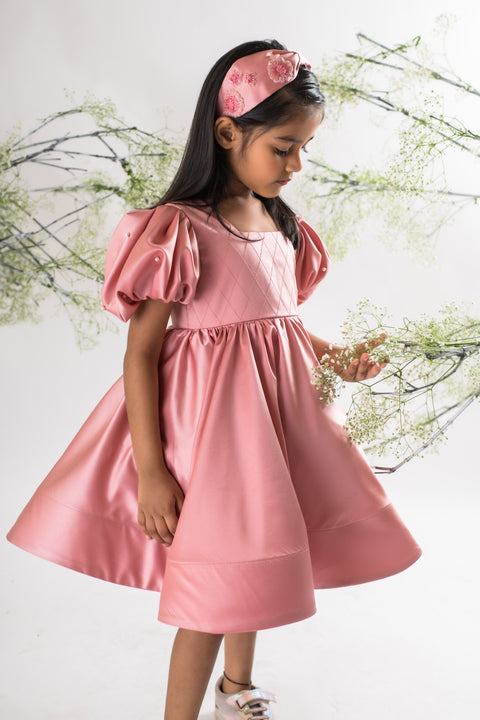 Pre-Order: Blush Pink Pearl Embroidered Dress