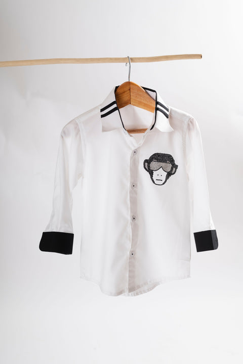 Pre-Order: White and Black DJ Monkey Shirt