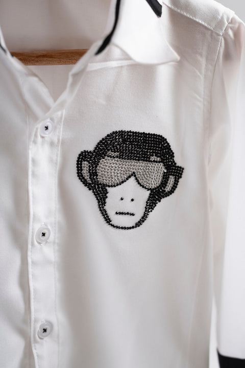 Pre-Order: White and Black DJ Monkey Shirt