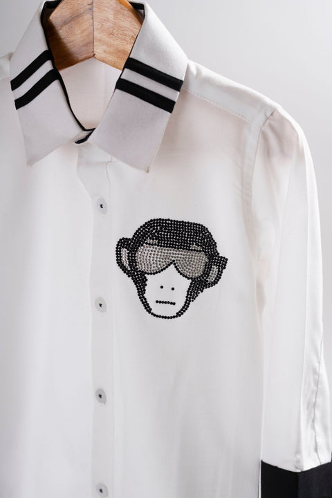 Pre-Order: White and Black DJ Monkey Shirt