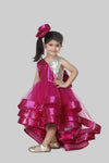 Pre-Order:Stylish Reversible Sequin Work High Low Dress