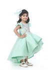 Pre-Order: Mint Green Embroidered High Low Dress