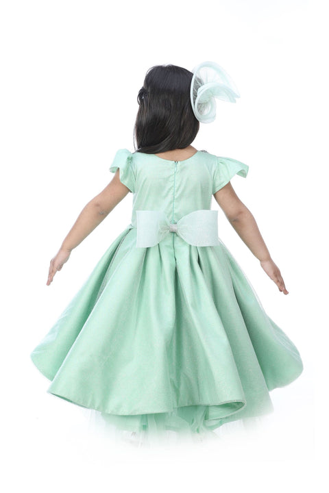 Pre-Order: Mint Green Embroidered High Low Dress