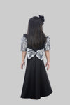 Pre-Order:Black Dress with Sequence Fabric Sleeves