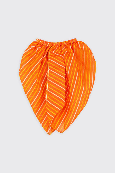 Pre-Order: Golden Yellow Gota Angarkha with Orange Leheriya Dhoti