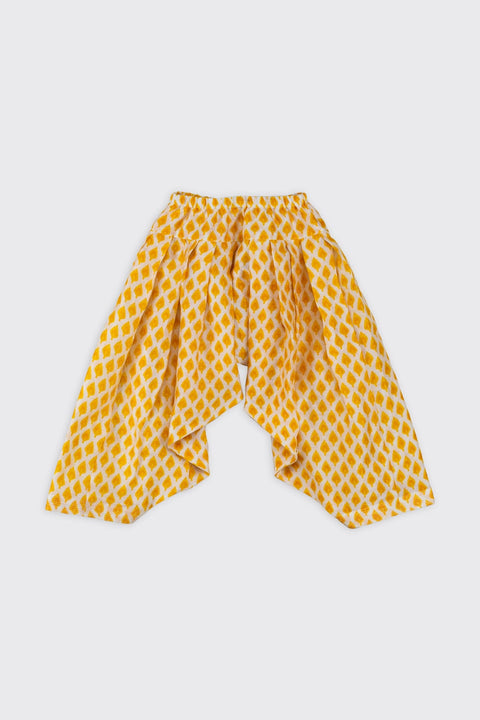 Pre-Order: Yellow Kurta with Mor Pankh Print Patiala