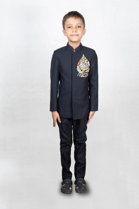 Pre-Order: Black Prince Coat with Embroidered Butta