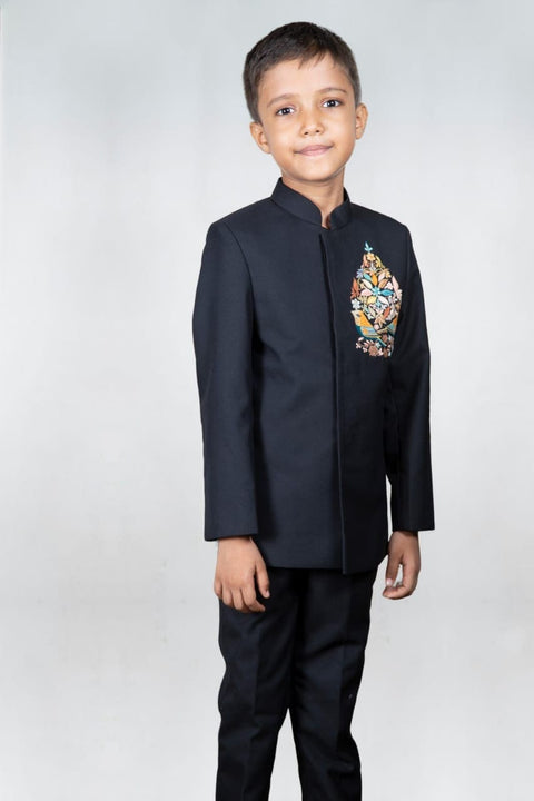 Pre-Order: Black Prince Coat with Embroidered Butta