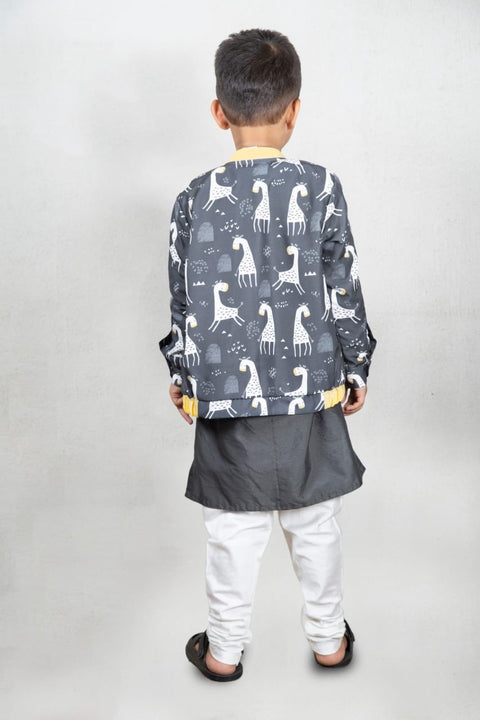 Pre-Order: Bomber Jacket With Kurta Set