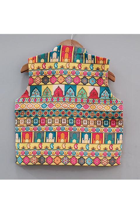 Pre-Order: Drape Kurta With Half Jacket Set