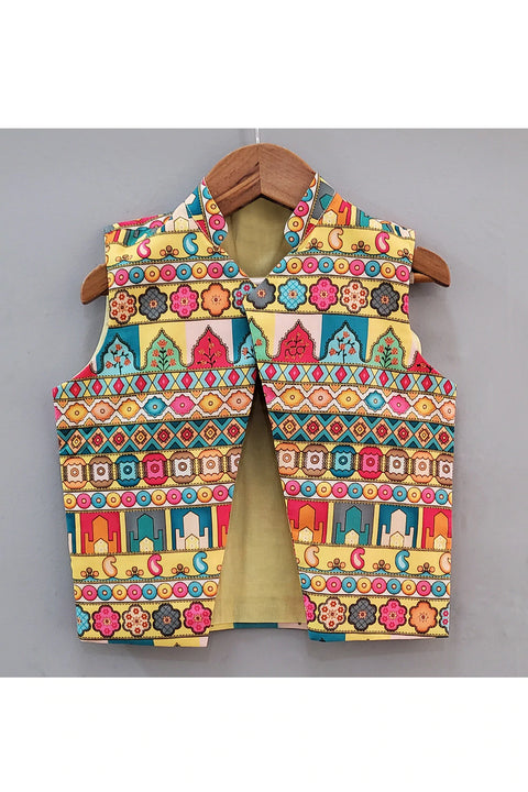 Pre-Order: Drape Kurta With Half Jacket Set