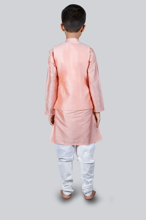 Pre-Order: Plain Pink Kurta Half Jacket and Churidar