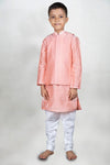 Pre-Order: Plain Pink Kurta Half Jacket and Churidar
