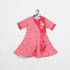 Pre-Order: Pink Printed Asymmetrical Kota Dress with Hand Sequence and Gota Embroidery