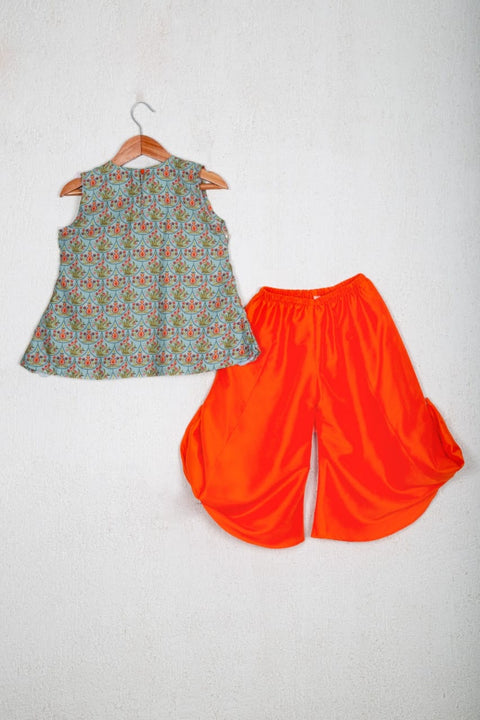 Pre-Order: Printed Peplum Top With With Stlyish Plazzo