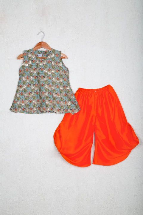 Pre-Order: Printed Peplum Top With With Stlyish Plazzo