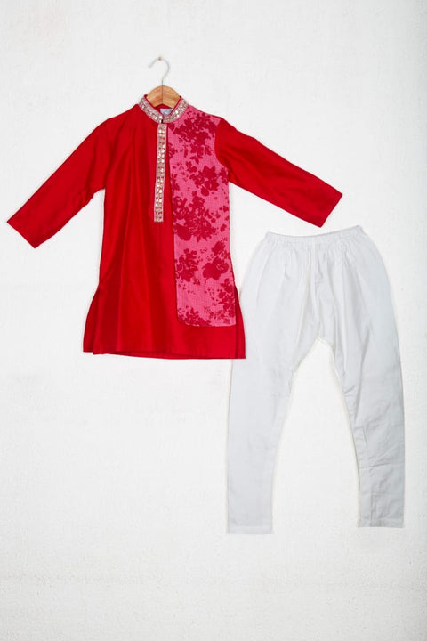 Pre-Order: Gota Embroidered Kurta with Churidar