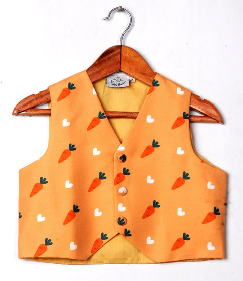 Pre-Order: Orange Carrot Printed Waistcoat