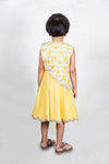 Pre-Order: Stylish Floral Printed Detachable Cape With Scalape Border On The Bottom Dress