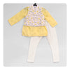 Pre-Order: Yellow Foil Kurta with White heavy embroidered Jacket