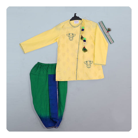 Pre-Order: Yellow Kurta with Shaded Dhoti