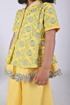 Pre-Order: Yellow/Green Heavy Embroidered Sharara Set