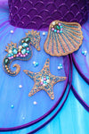 Pre-Order: Purple & Blue Hand-Crafted Sea Mermaid Theme Gown
