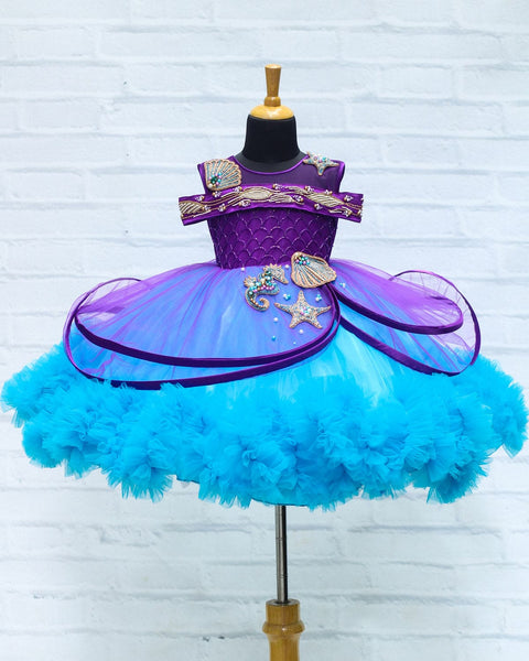 Pre-Order: Purple & Blue Hand-Crafted Sea Mermaid Theme Gown