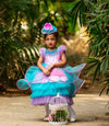 Pre-Order: Pink, Sky Blue And Lavender Wings Ball Gown With Rich Beaded Yoke