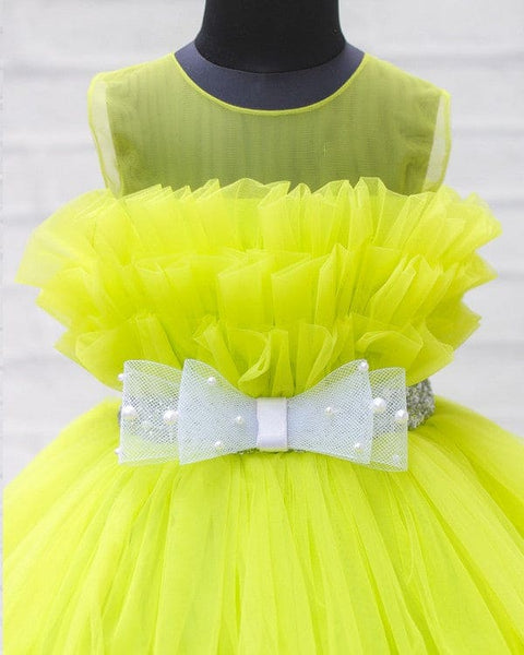 Pre-order: Lime Green Tulle Frill Frock