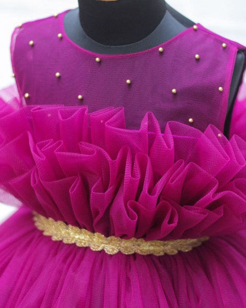 Pre-order: Magenta Tulle Frill Frock