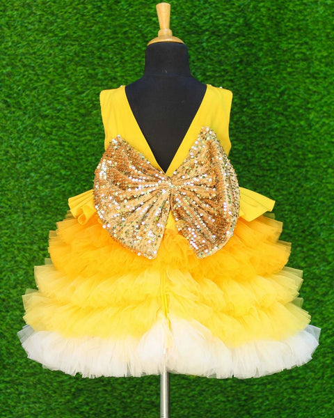 Pre-Order:  Mango Yellow Peplum Frilled Gown With Peter Pan Collar