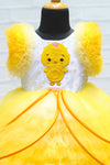 Pre-Order: Chick Theme Yellow And White Color Gradient Frilled Gown