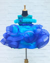 Pre-Order: Royal Blue And Sky Blue Ombre Shaded Twirl Gown