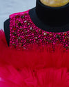 Pre-Order: Hand Crafted Pink Little Heart With Multi Vibrant Frilled Gown