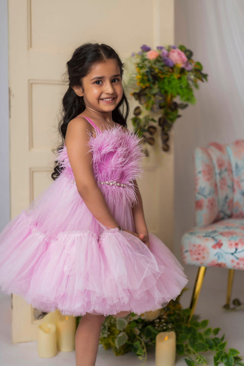 Pre-Order: Lilac Feather Dress