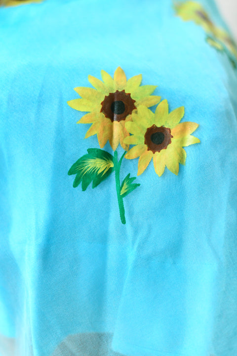 Pre-Order: Aqua Blue Anarkali Sunflower Set