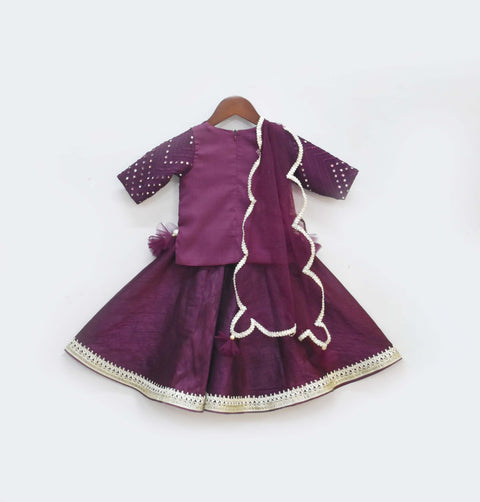 Pre-Order: Mirror Work Kurti with Lehenga and Dupatta