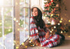 Pre-Order: Red and White Plaid Dress with Flounced Sleeves White And Red