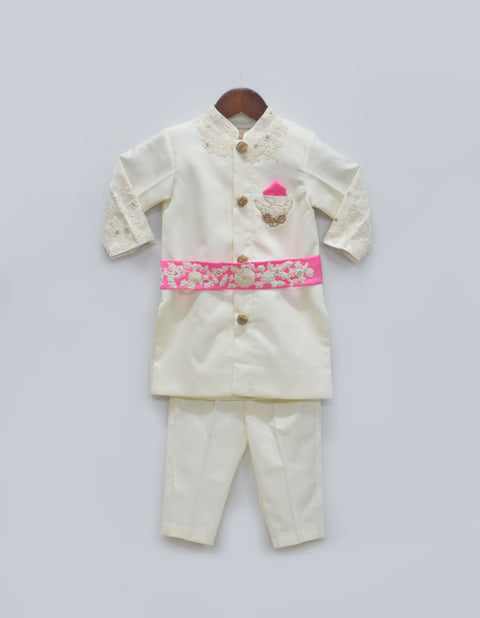 Pre-Order: Off White Ajkan and Pant with Hot Pink Belt