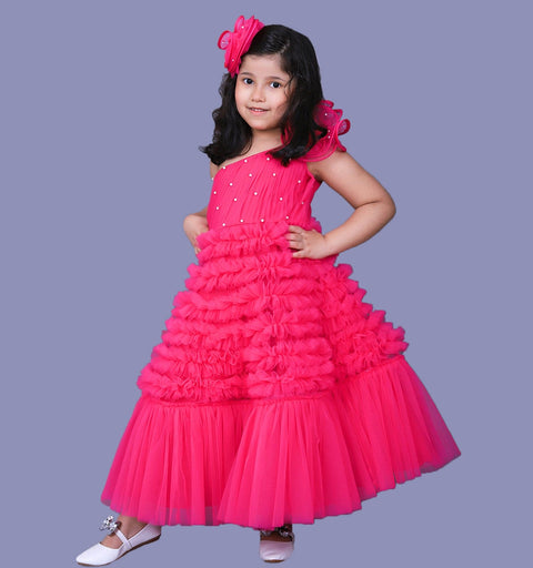 Pre-Order: Swrily One Shoulder Frilled Gown