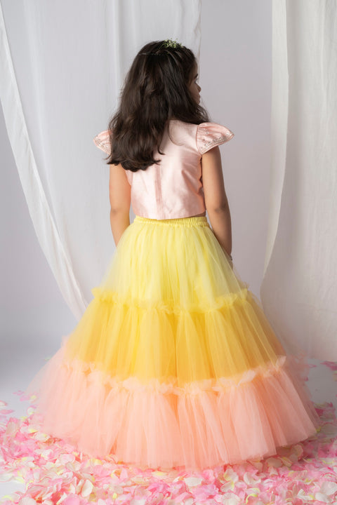 Pre-Order: 3D Flower Blouse and Ghaghra Set