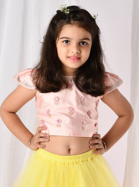 Pre-Order: 3D Flower Blouse and Ghaghra Set