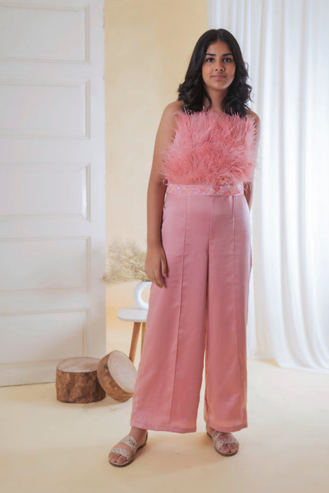 Pre-Order: Rose Gold Feather Jumpsuit